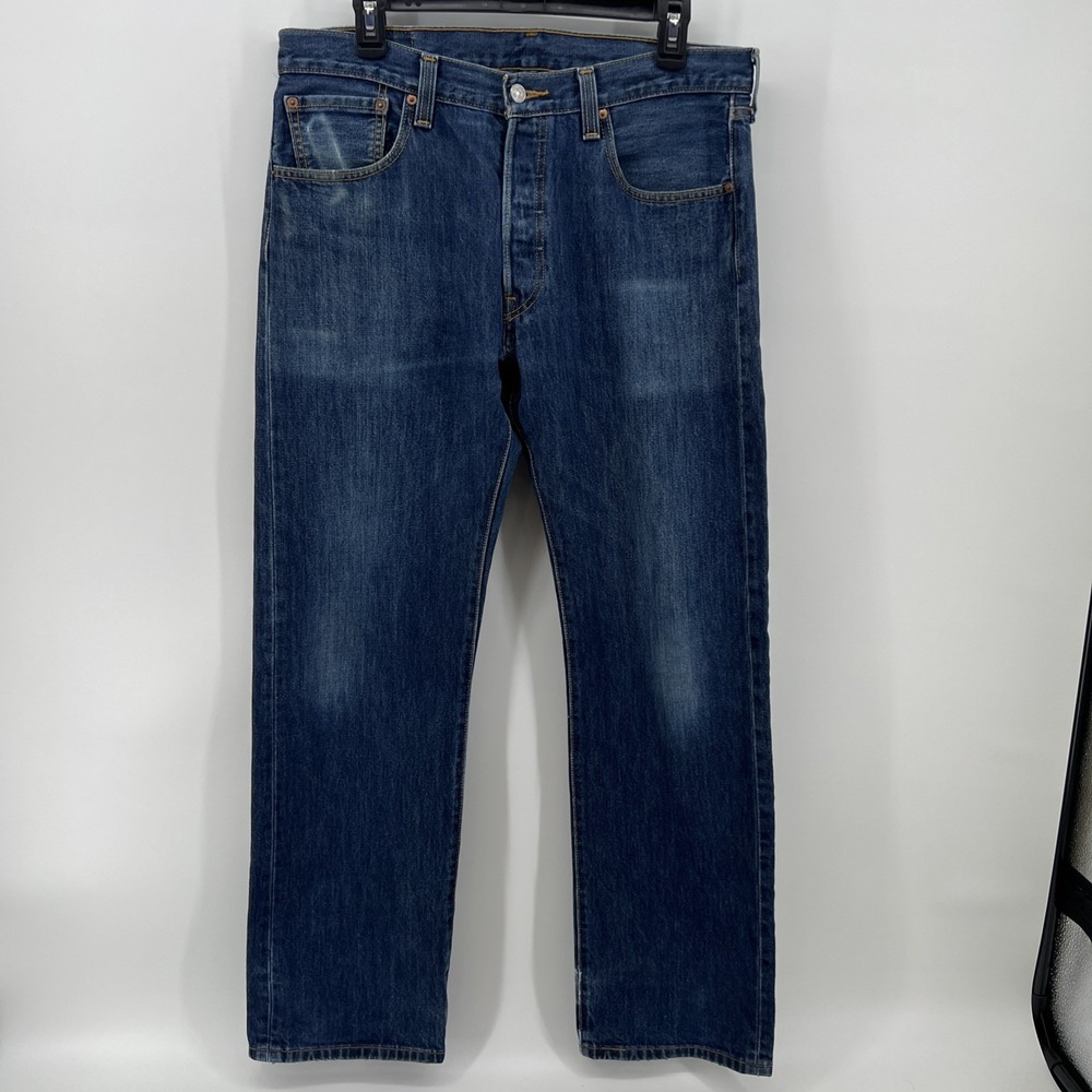 Levi's 501 Jeans Men's 34x31 Button Fly Straight Leg Denim Levi Strauss Faded